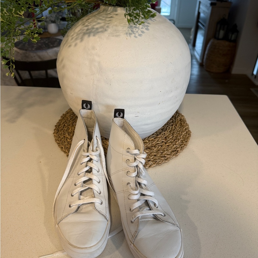 Fred Perry White High-Top Sneakers